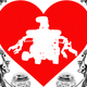 art of a toy robot in a heart